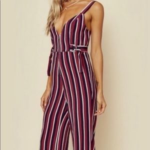 Blue Life Rayon Striped Jumpsuit